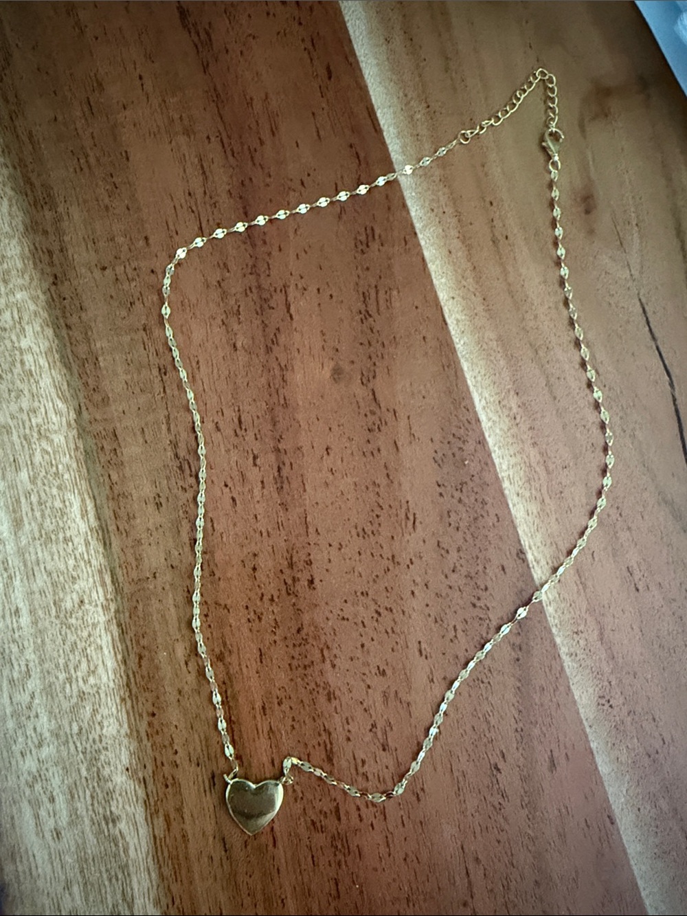 Delicate Gold Heart Necklace with Polished Pendant